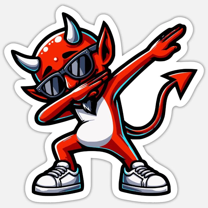 Dabbing Devil Sticker Größe S (10 x 10 cm)