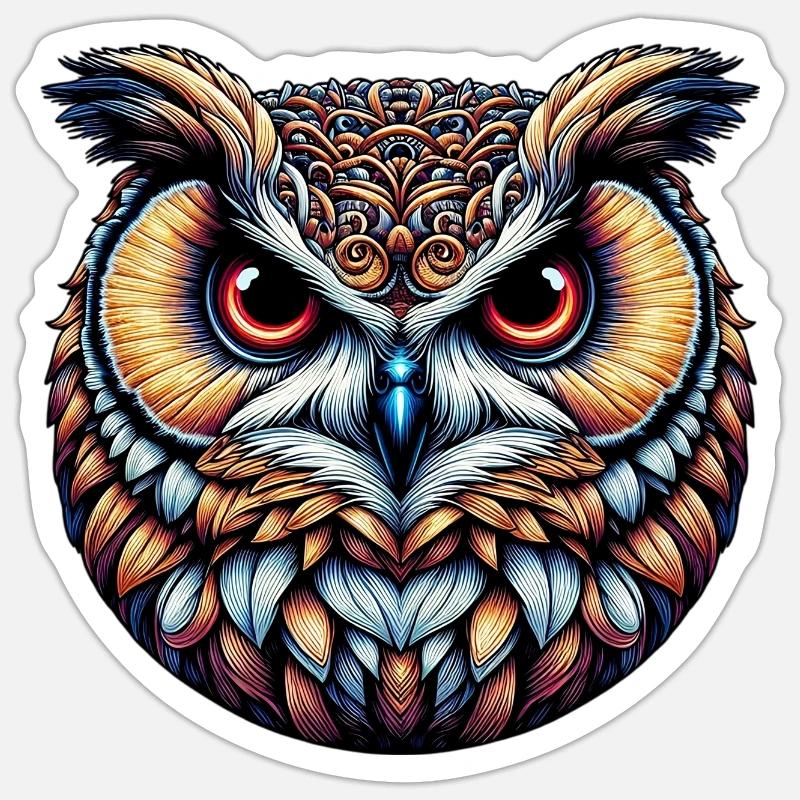 Owl - Sticker size S (10 x 10 cm) - white matte