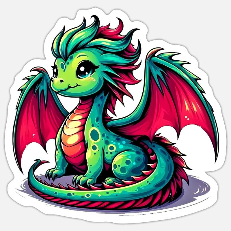 Dragon - Sticker size S (10 x 10 cm) - white matte