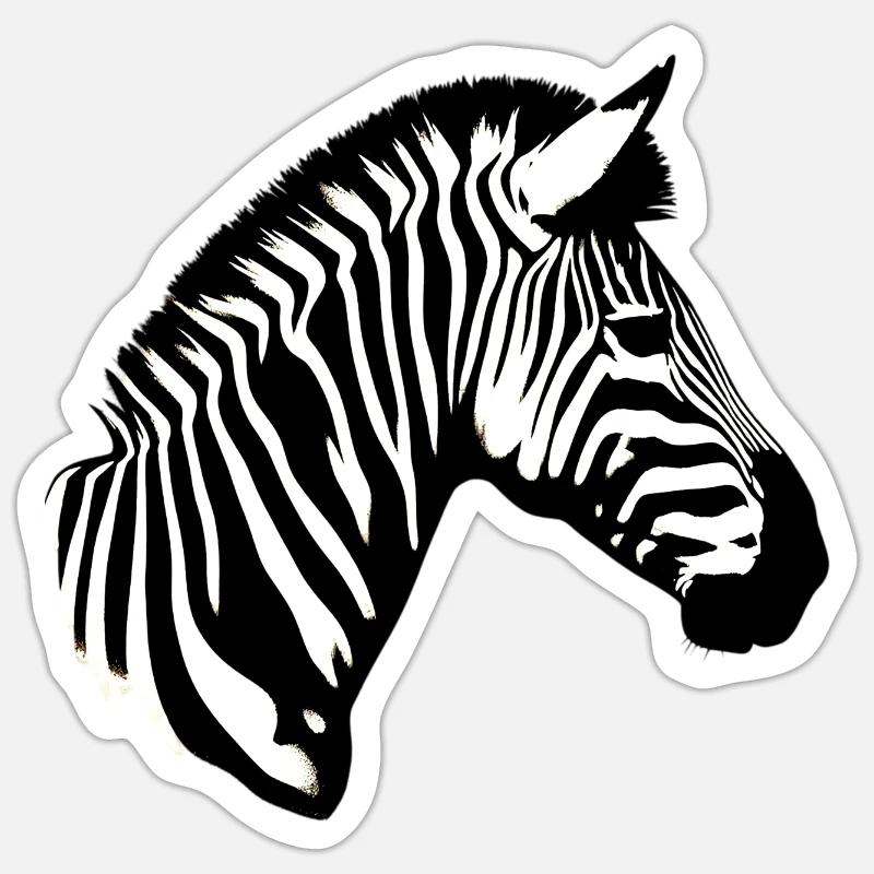 Zebra - Sticker Größe S (10 x 10 cm) - Mattweiß