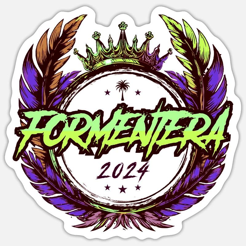 Formentera 2024 Multicoloured Sticker size S (10 x 10 cm)
