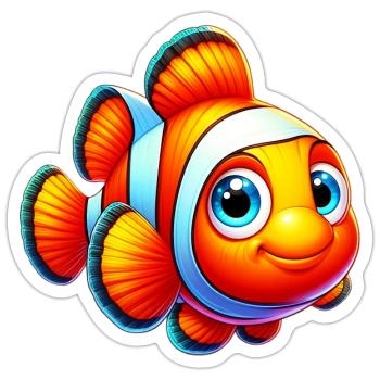Clownfische - Sticker Größe S (10 x 10 cm) - Mattweiß - Vorne