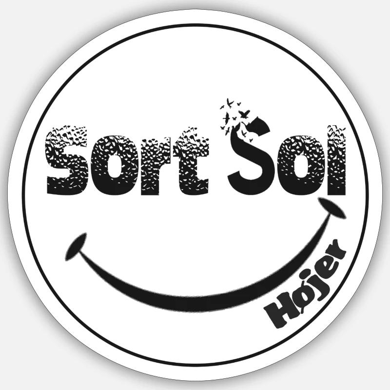 Black Sun - Sticker size S (10 x 10 cm) - white matte