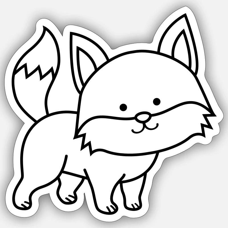 fuchs - Sticker Größe S (10 x 10 cm) - Mattweiß