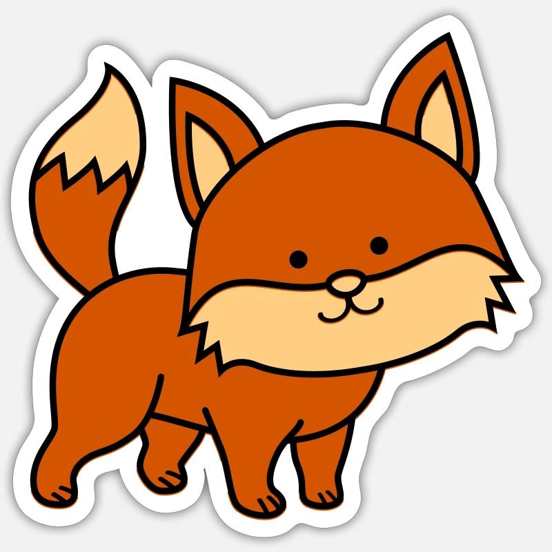 fuchs - Sticker Größe S (10 x 10 cm) - Mattweiß