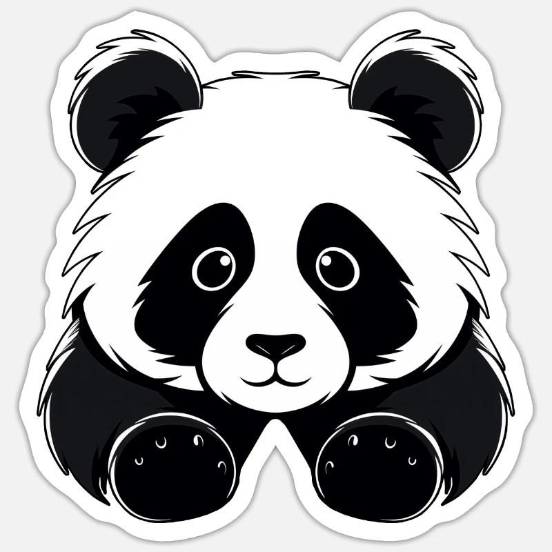 Süßer Panda - Sticker Größe S (10 x 10 cm) - Mattweiß
