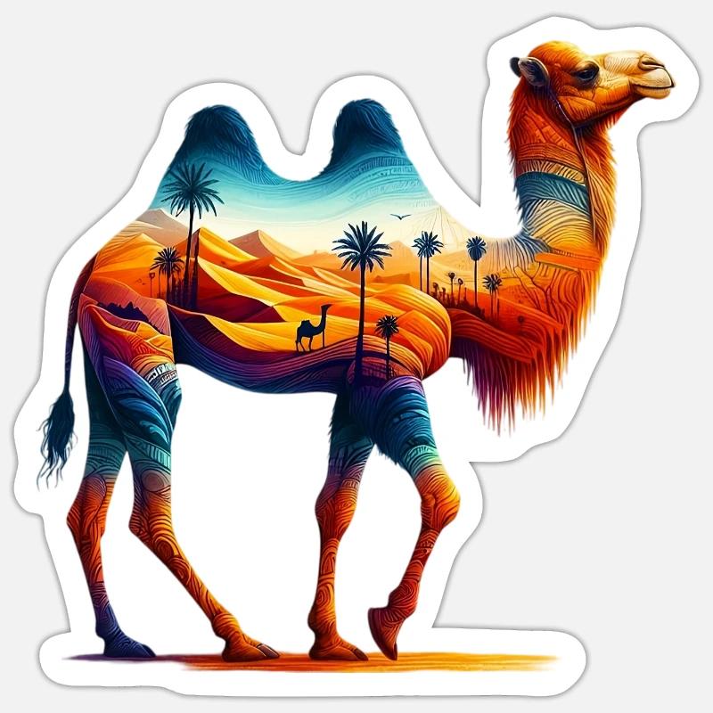 Camel - Sticker size S (10 x 10 cm) - white matte