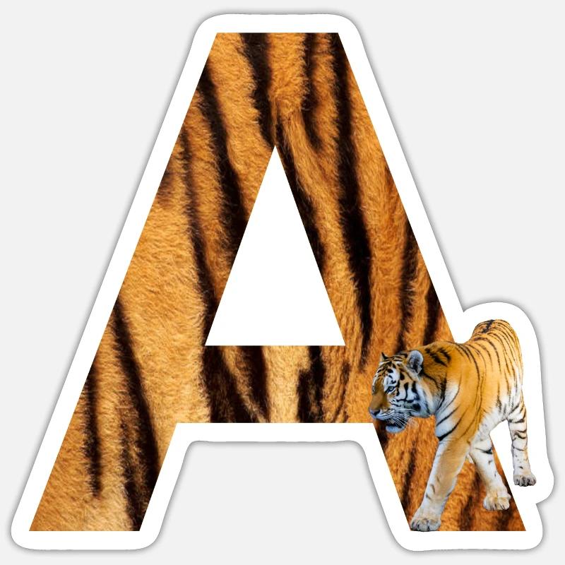 Tiger A - Sticker size S (10 x 10 cm) - white matte