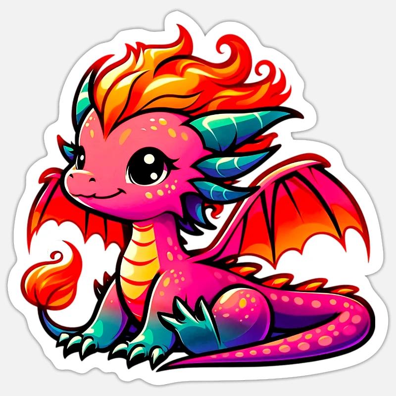 Dragon - Sticker size S (10 x 10 cm) - white matte