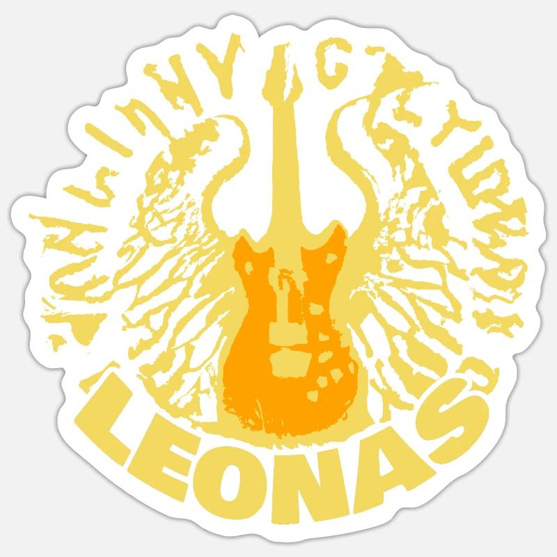 Guitare Leonas - Sticker taille S (10 x 10 cm) - blanc mat