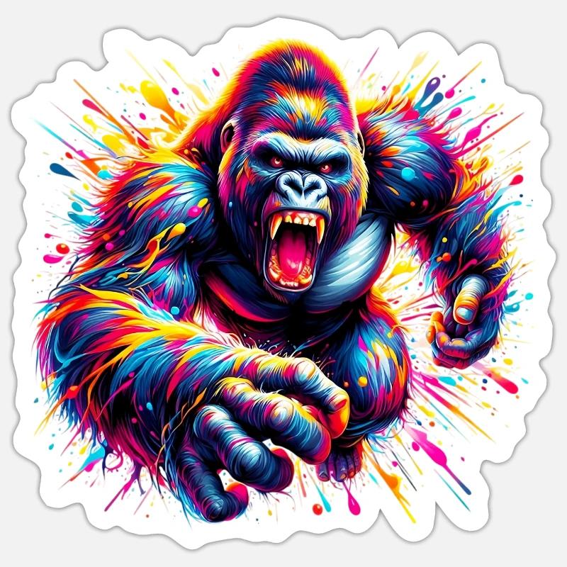 Gorilla Sticker Größe S (10 x 10 cm)