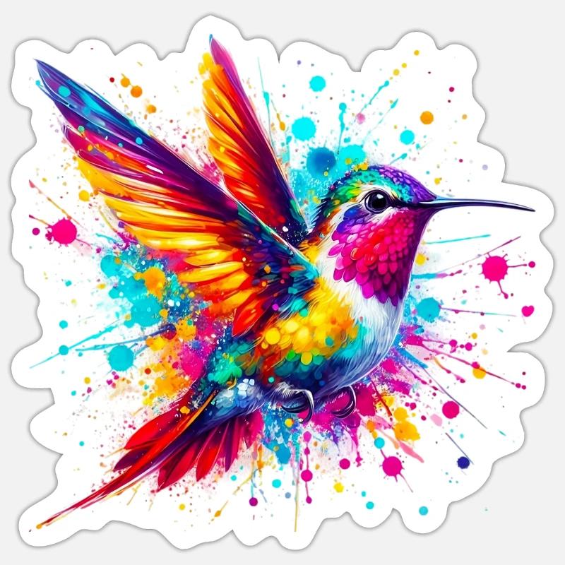 Kolibri - Sticker Größe S (10 x 10 cm) - Mattweiß