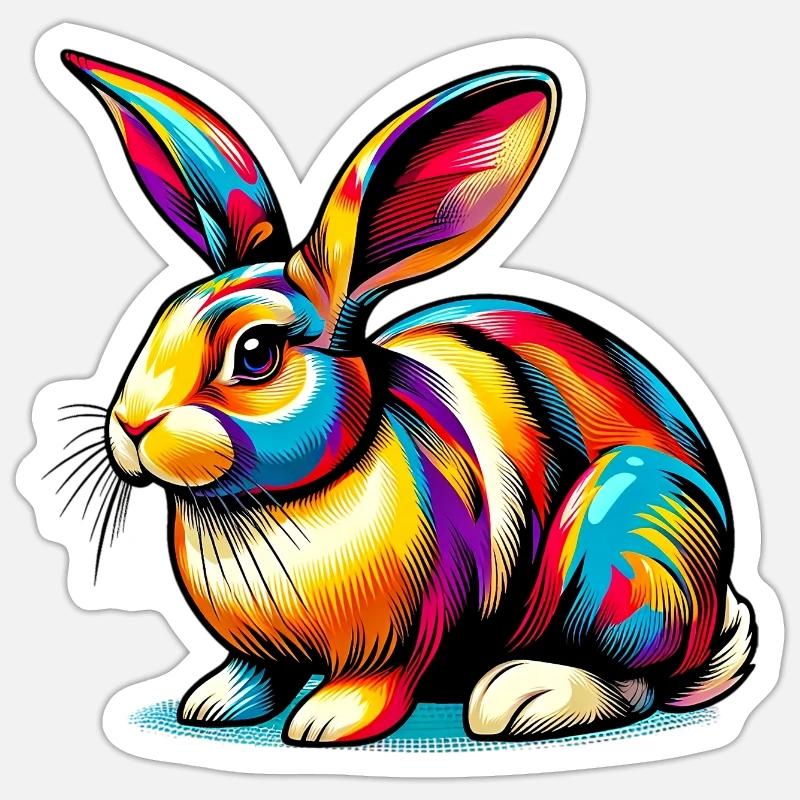 Rabbit - Sticker size S (10 x 10 cm) - white matte