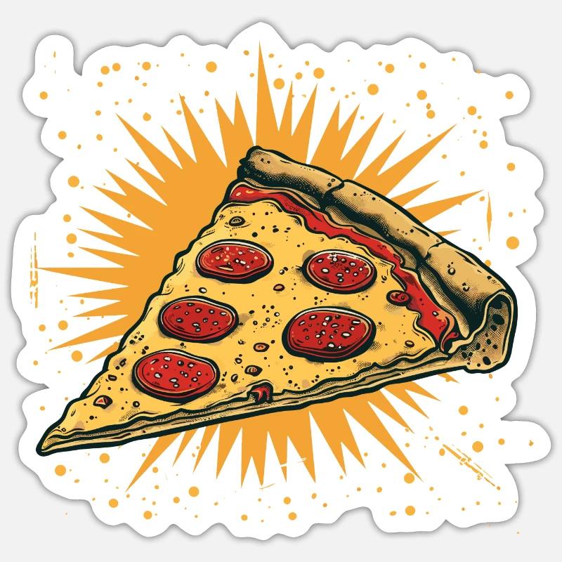 Pizza Slice Graphic - Sticker size S (10 x 10 cm) - white matte