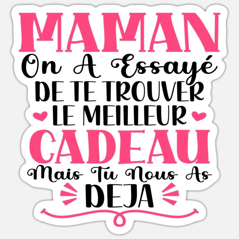 Maman Deja - Sticker taille S (10 x 10 cm) - blanc mat