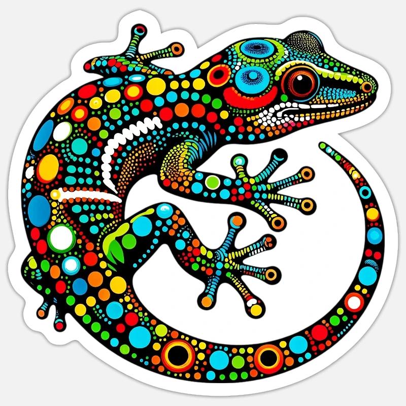 Gecko - Sticker size S (10 x 10 cm) - white matte