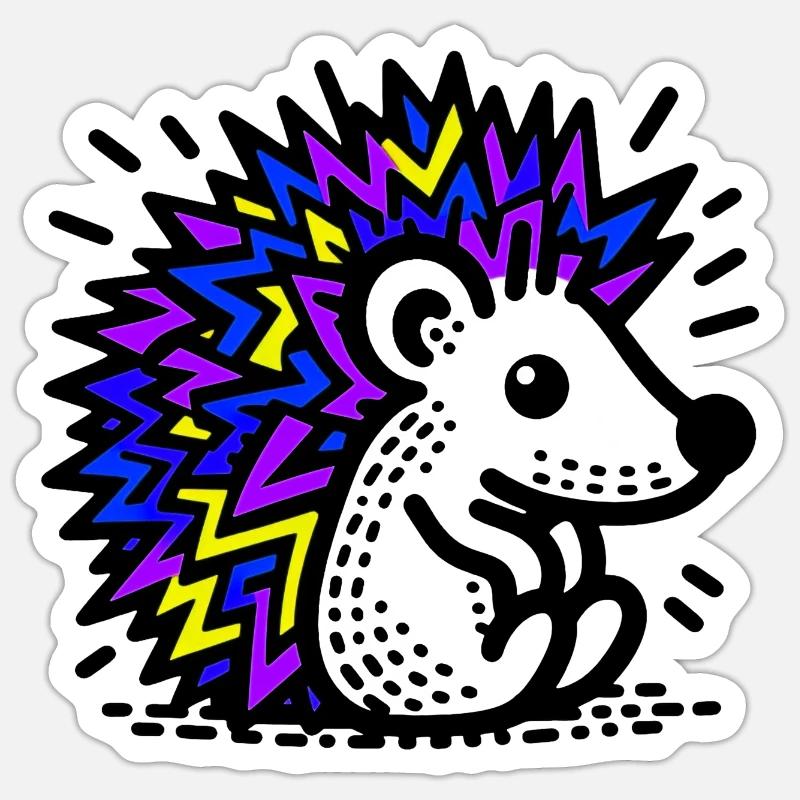 Hérisson - Sticker taille S (10 x 10 cm) - blanc mat