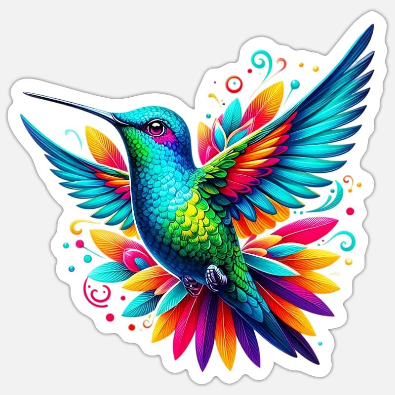 Kolibri - Sticker Größe S (10 x 10 cm) - Mattweiß