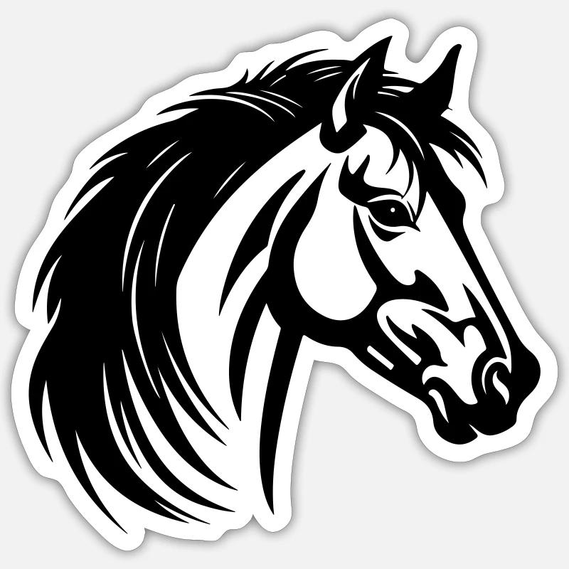 Pferd Kopf - Sticker Größe S (10 x 10 cm) - Mattweiß