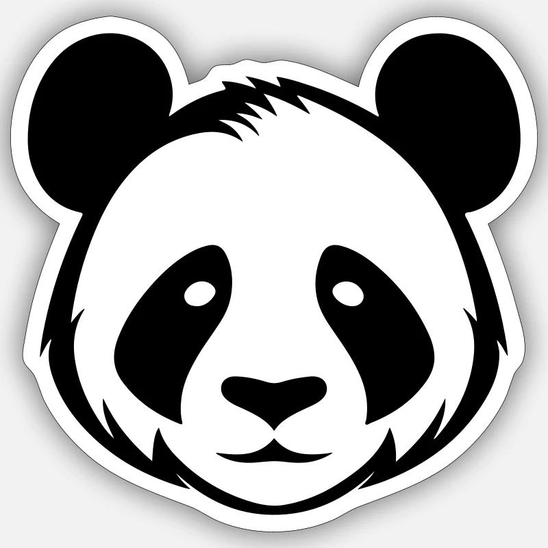 Panda Kopf Sticker Größe S (10 x 10 cm)