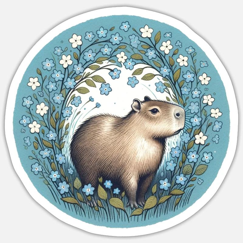Capybara Sticker taille S (10 x 10 cm)
