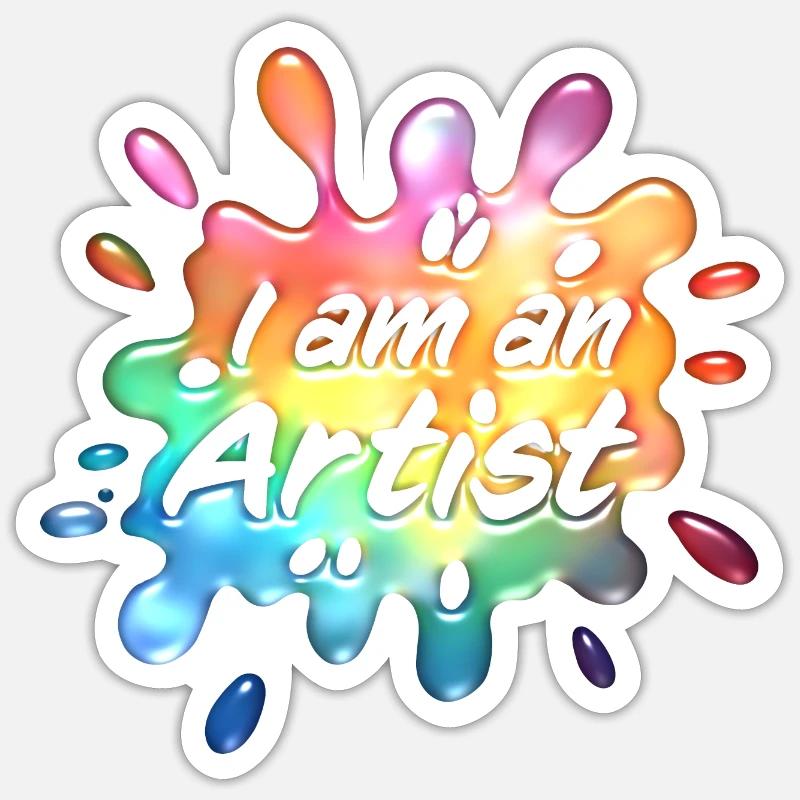 Ich bin ein Künstler - Sticker Größe S (10 x 10 cm) - Mattweiß