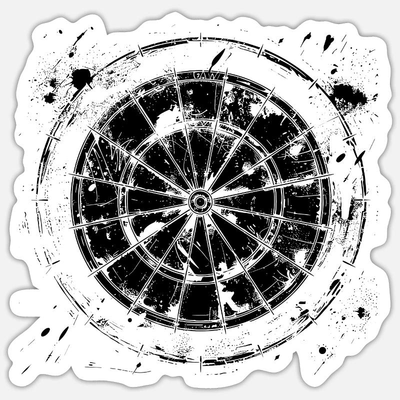 Dartscheibe Zeichnung Sticker Größe S (10 x 10 cm)