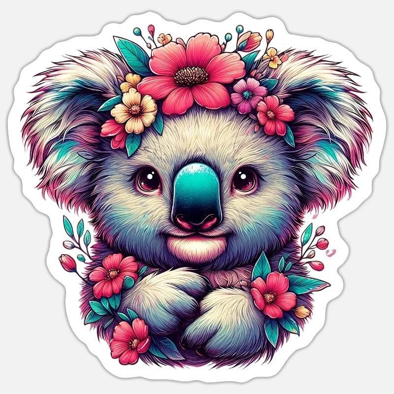 Koala - Sticker taille S (10 x 10 cm) - blanc mat