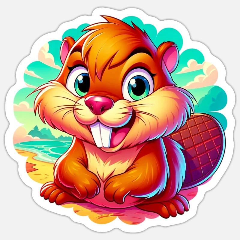 Beaver - Sticker size S (10 x 10 cm) - white matte