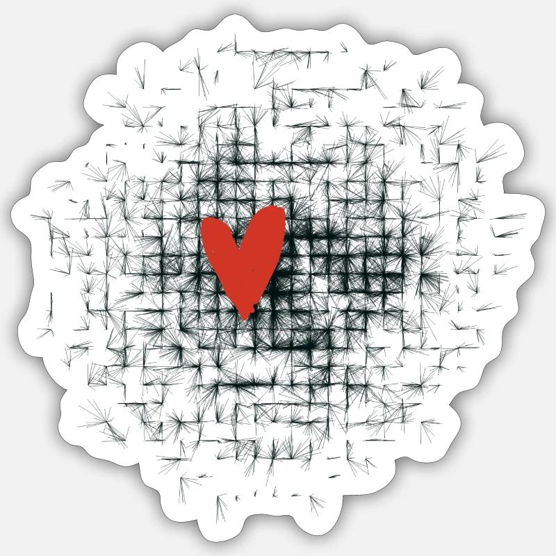 cœur - Sticker taille S (10 x 10 cm) - blanc mat