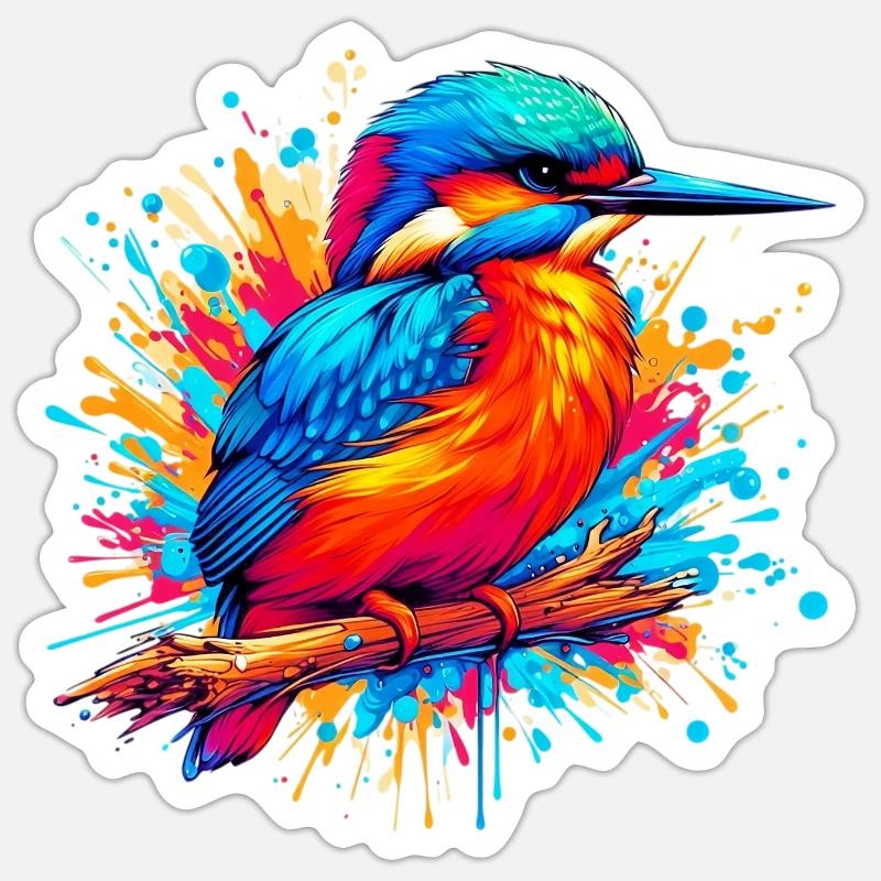 Eisvogel - Sticker Größe S (10 x 10 cm) - Mattweiß