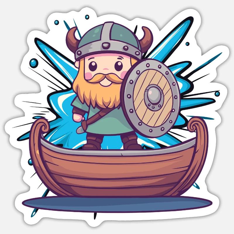 Tribus germaniques vikings - Sticker taille S (10 x 10 cm) - blanc mat