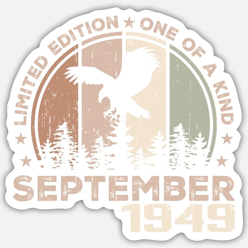 Incomparable since September 1949 75 Anniversary Sticker size S (10 x 10 cm)