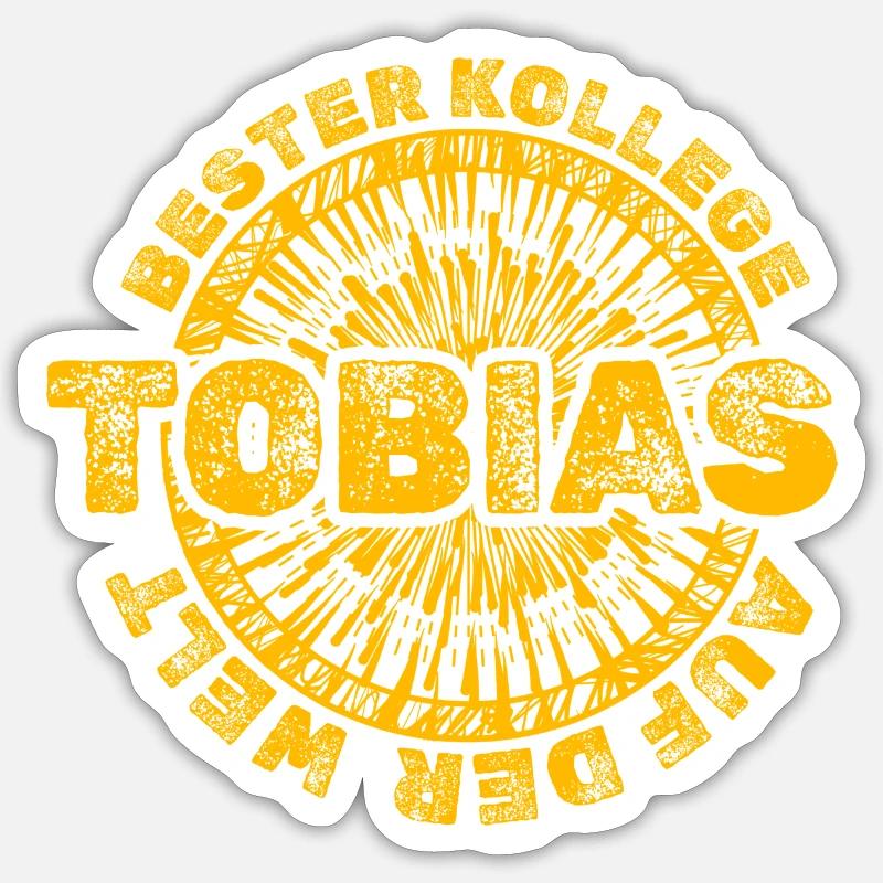 Work Tobias - Sticker size S (10 x 10 cm) - white matte