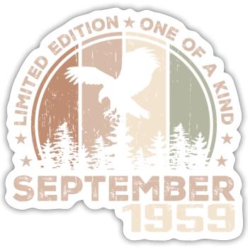 Incomparable depuis septembre 1959 65 Anniversaire - Sticker taille S (10 x 10 cm) - blanc mat - Devant