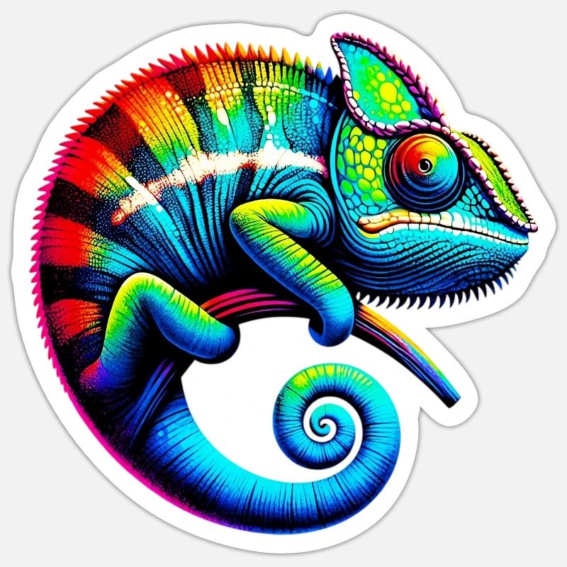 Chameleon - Sticker size S (10 x 10 cm) - white matte