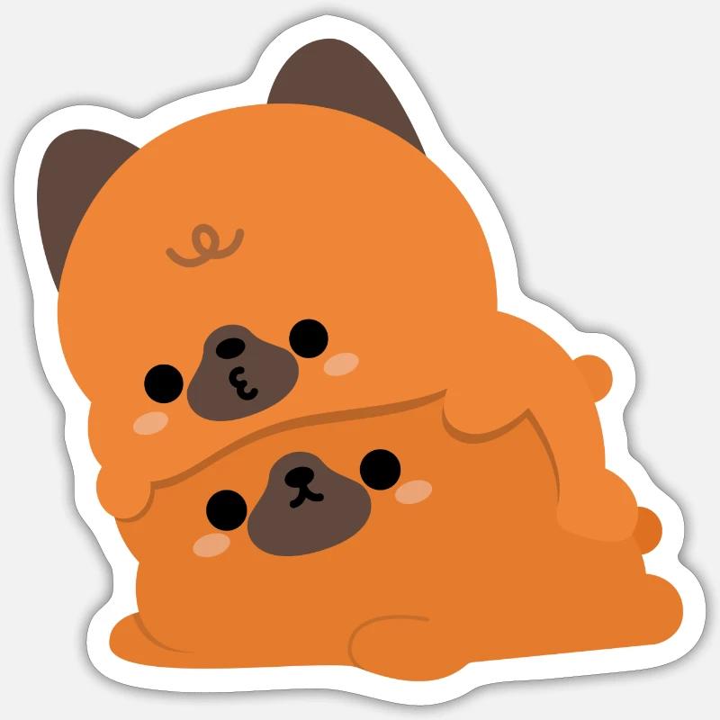 Deutscher Schäferhund-Ehepaar - Sticker Größe S (10 x 10 cm) - Mattweiß