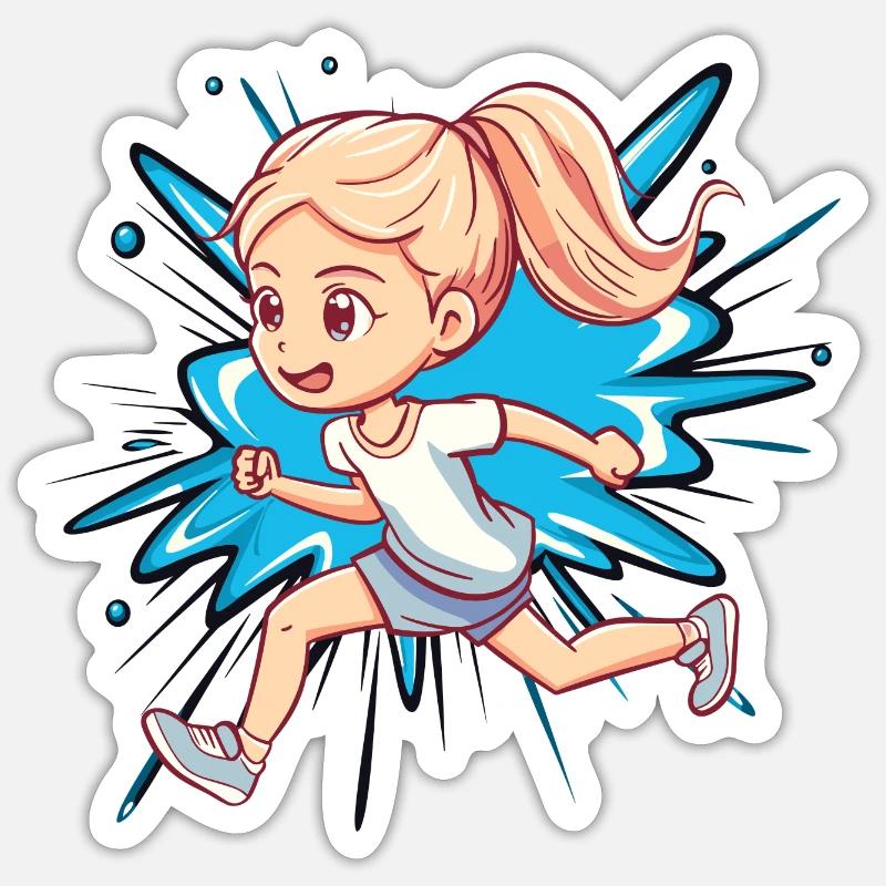 Running Sprint Sticker size S (10 x 10 cm)