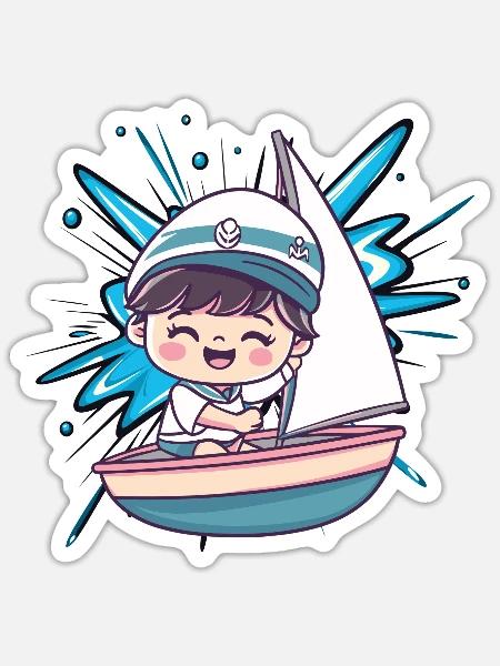 Segeln Anker - Sticker Größe S (10 x 10 cm) - Mattweiß