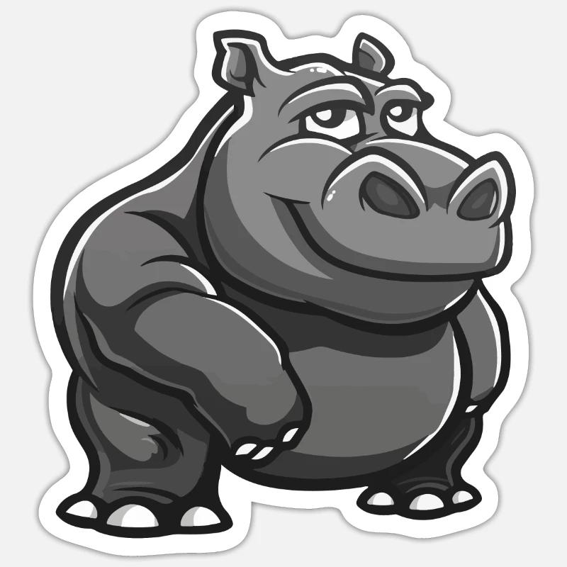 nilpferd Sticker Größe S (10 x 10 cm)