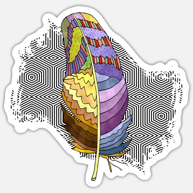 Feder - Sticker Größe S (10 x 10 cm) - Mattweiß