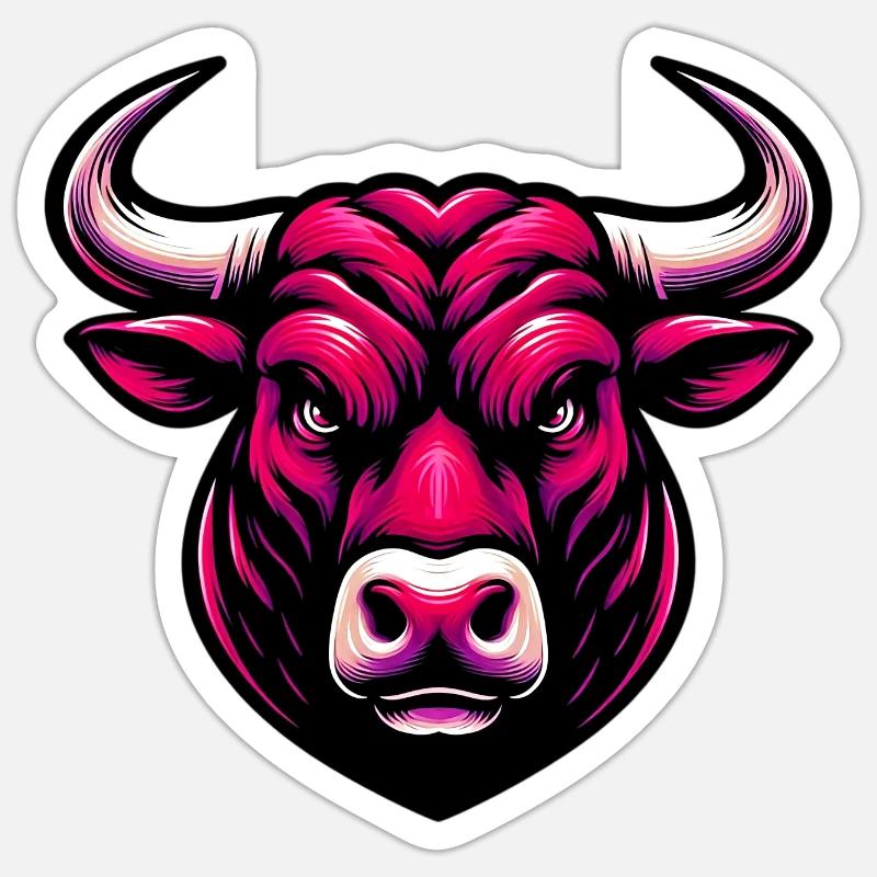 Stier - Sticker Größe S (10 x 10 cm) - Mattweiß