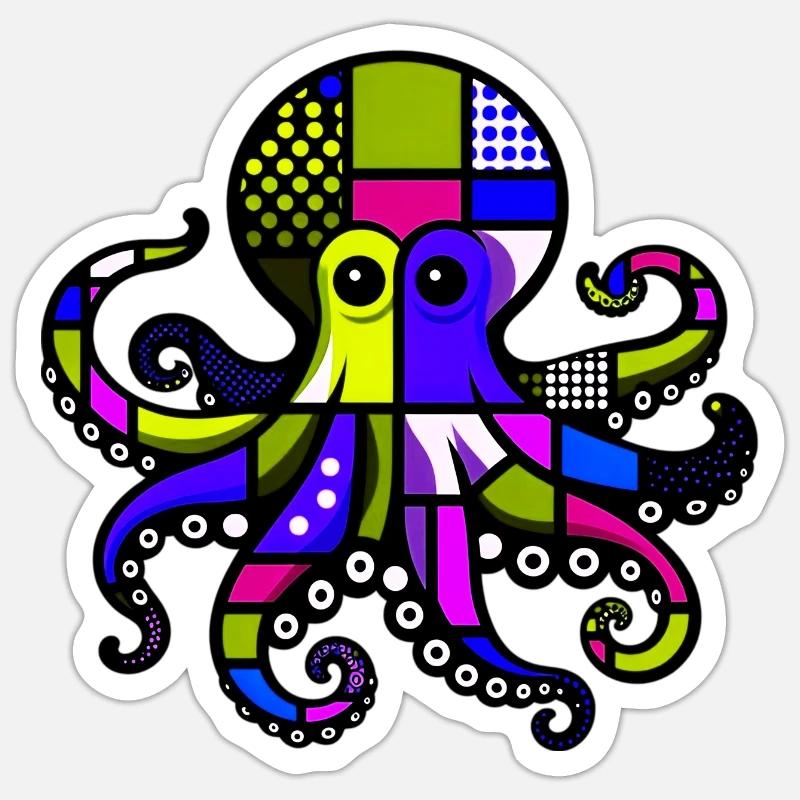 Octopus - Sticker size S (10 x 10 cm) - white matte