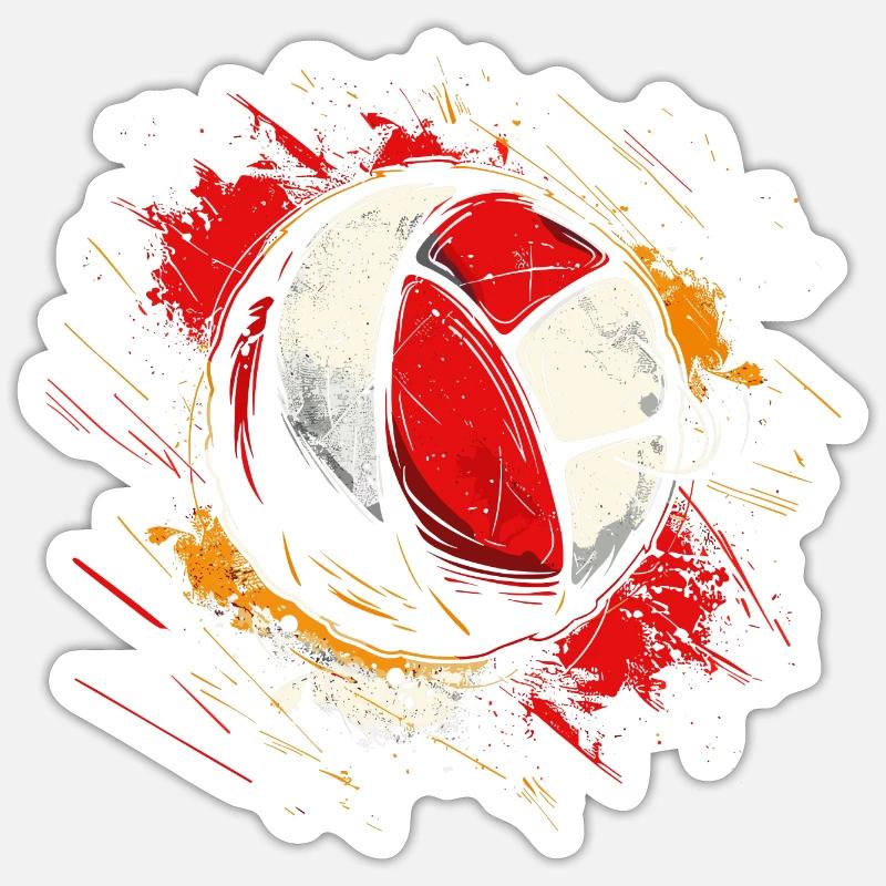 Volleyball Drawing - Sticker size S (10 x 10 cm) - white matte