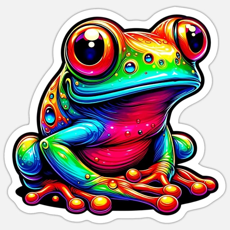 Frosch - Sticker Größe S (10 x 10 cm) - Mattweiß