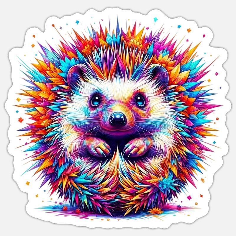 Hedgehog - Sticker size S (10 x 10 cm) - white matte