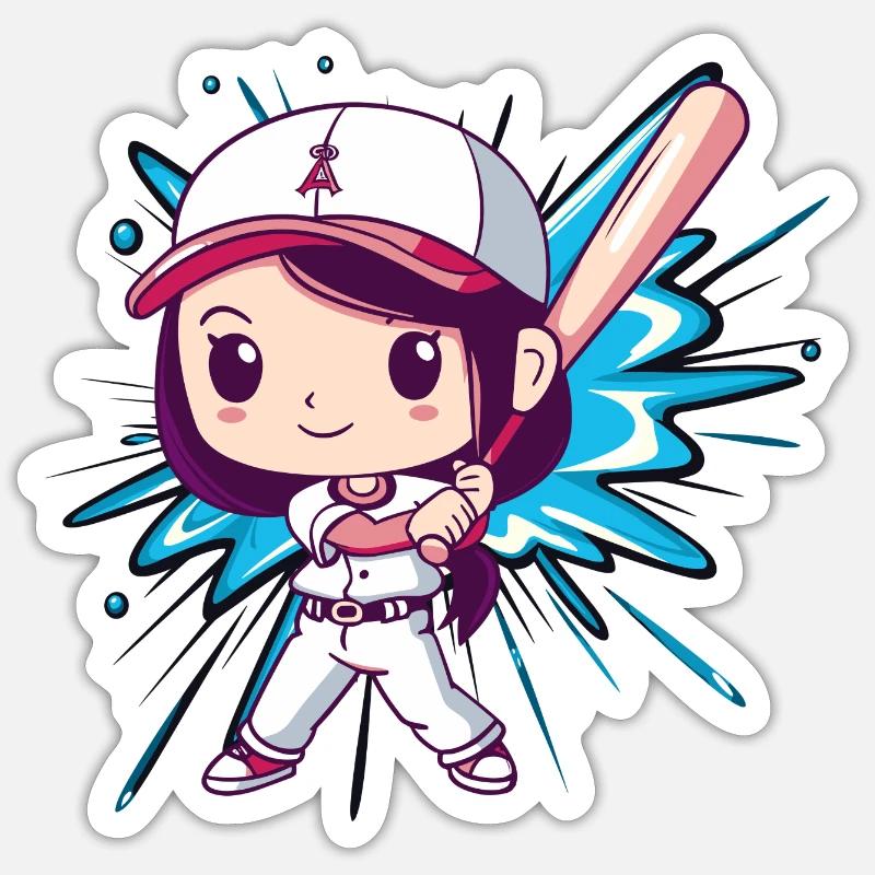 Baseball Baseball Player Baseball Bat - Sticker size S (10 x 10 cm) - white matte