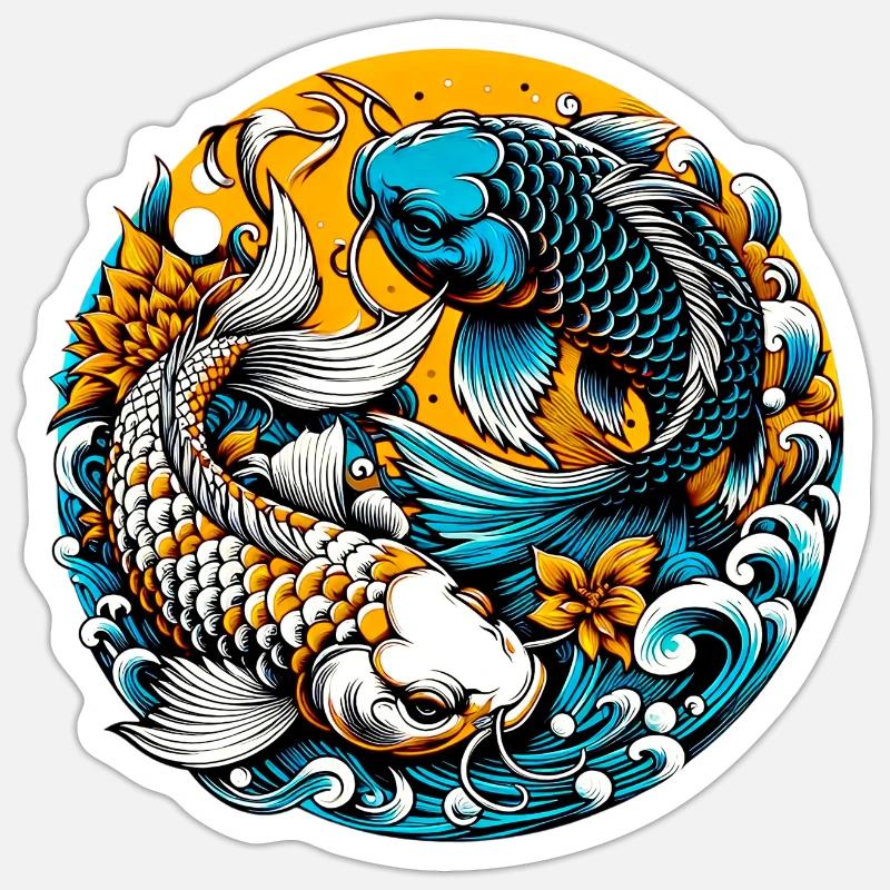 Koi Carp - Sticker size S (10 x 10 cm) - white matte