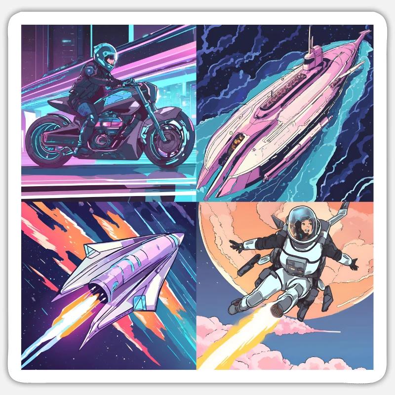 Future in space Sticker size S (10 x 10 cm)