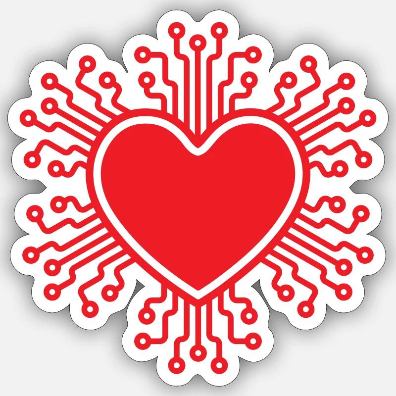 LOVE MICROCHIP AI CPU - Sticker size S (10 x 10 cm) - white matte